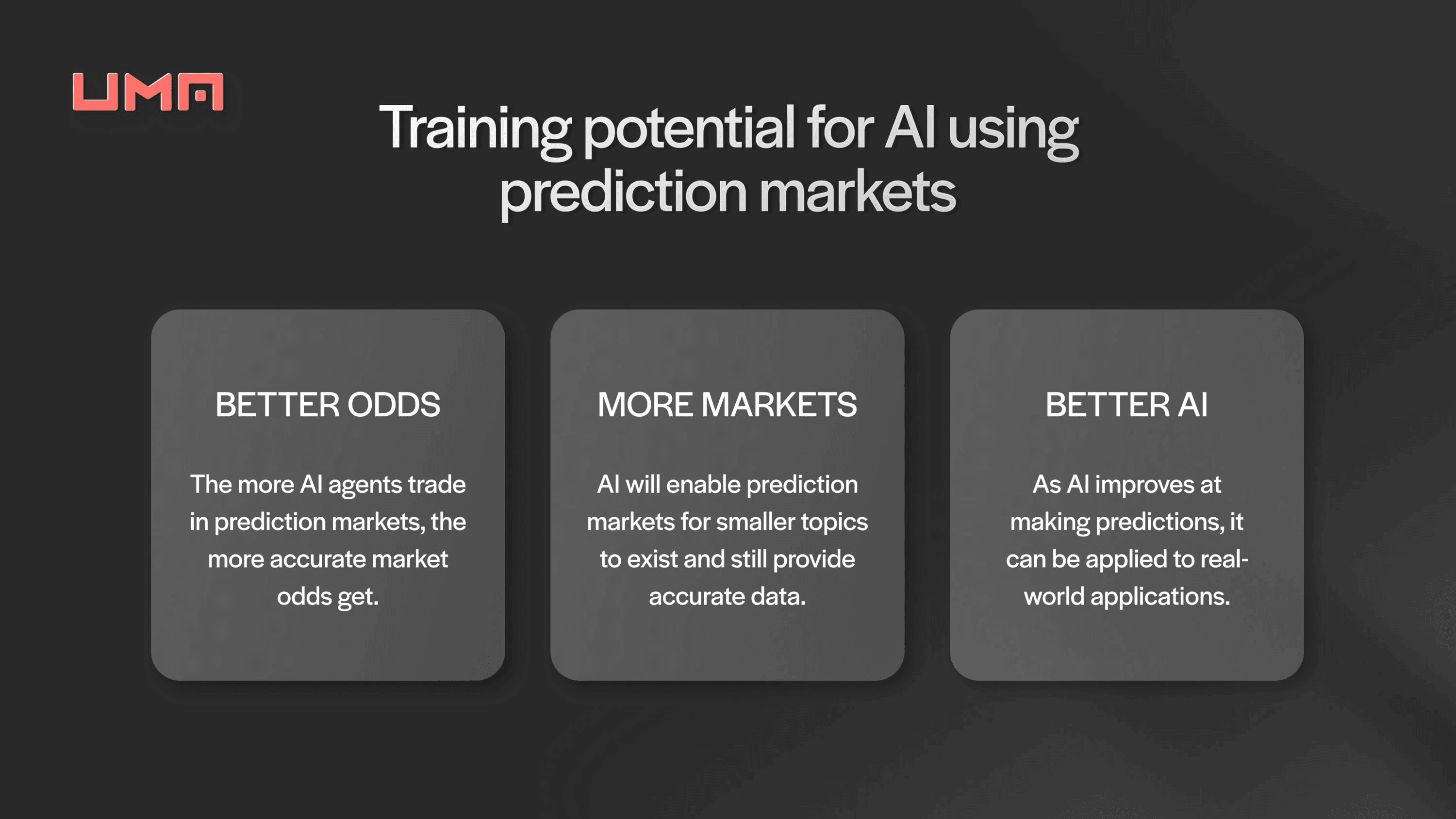 Prediction markets can be used to train AI agents, improving market odds, increasing the amount of markets, and enhancing AI’s ability to make better predictions.