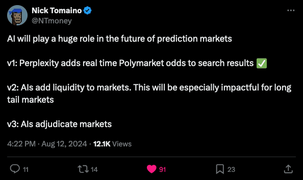 AI agents can be used to help adjudicate and resolve prediction markets.